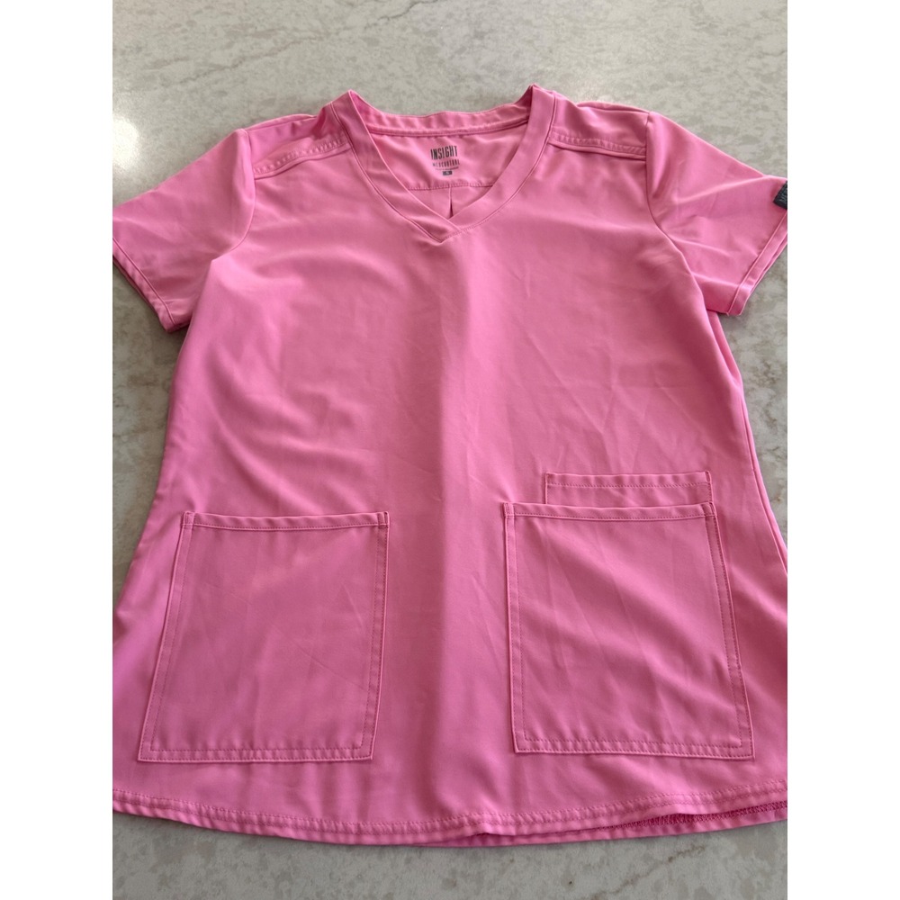 Med Couture Insight V-Neck Scrub Top Pink MC2411 TFPK Womens Small